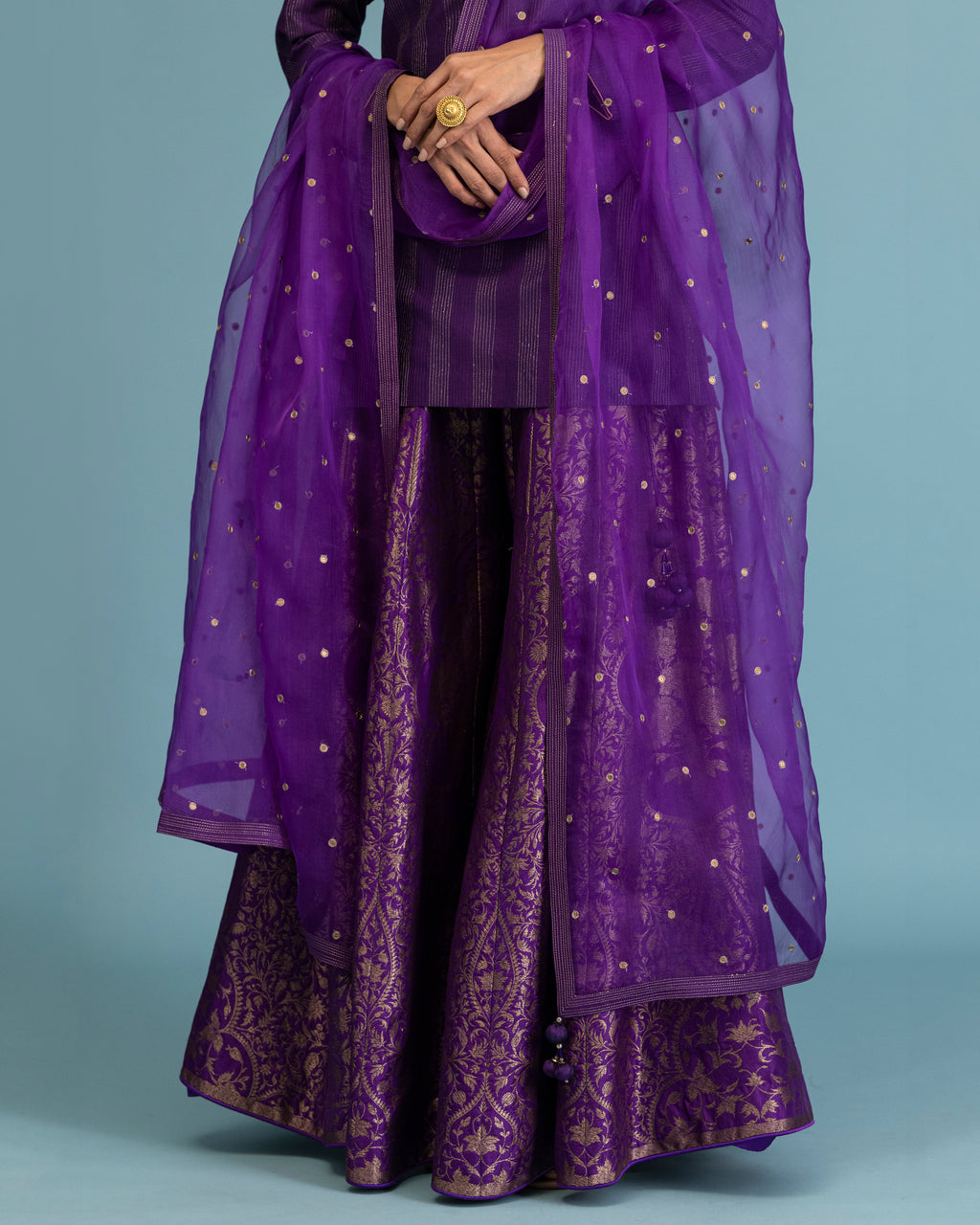 Plum Silk Sharara