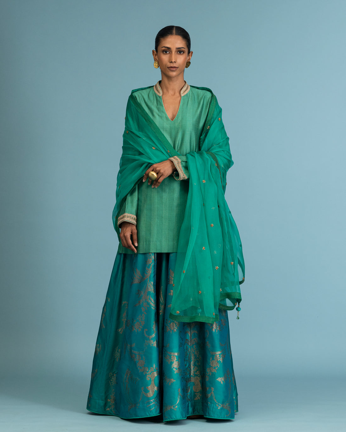 Sapphire Silk Sharara
