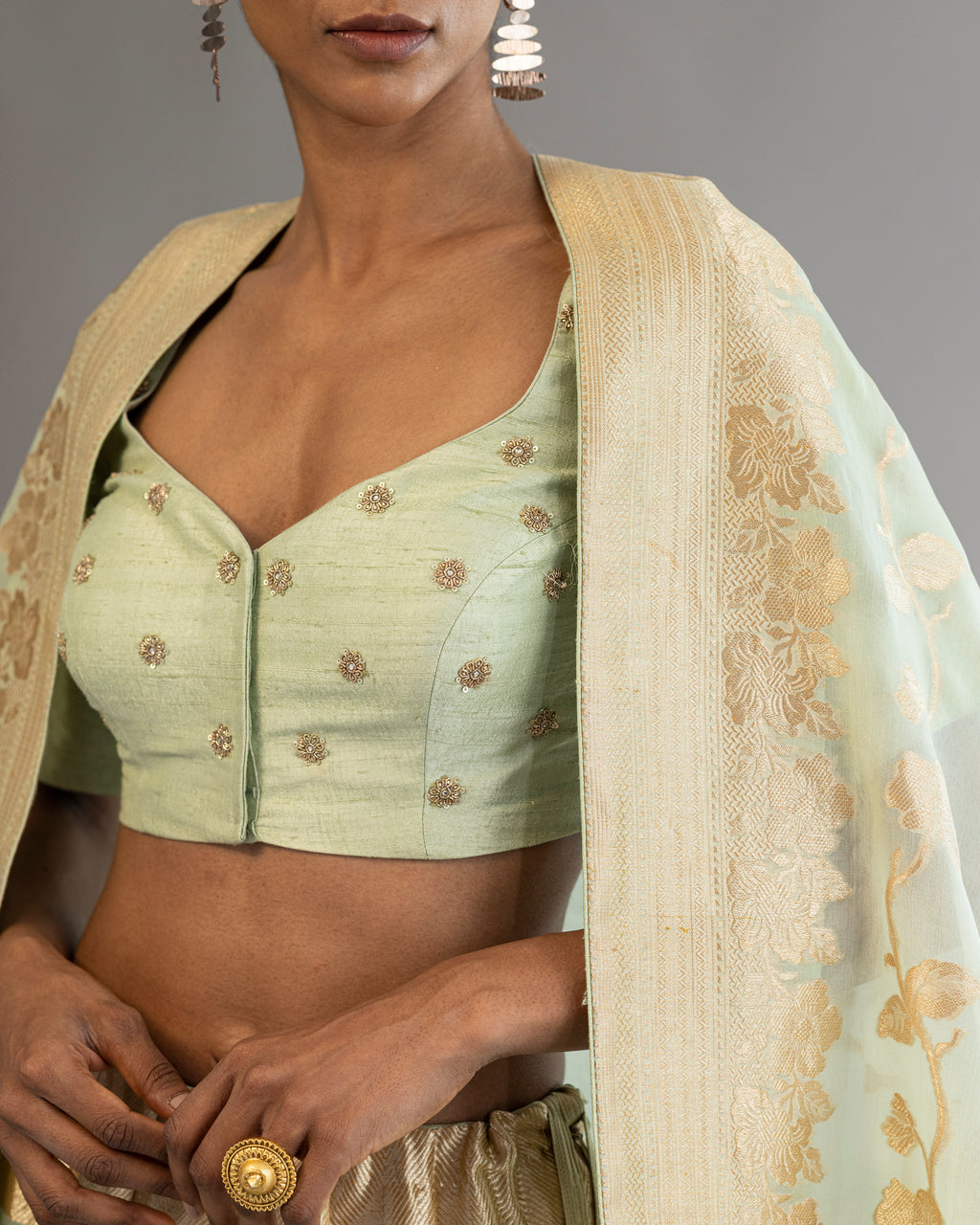 Pistahio  Silk Lehenga