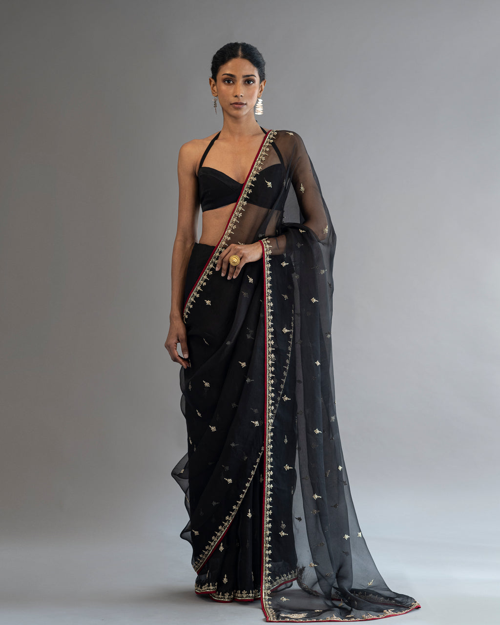 Obsidian Kora Saree