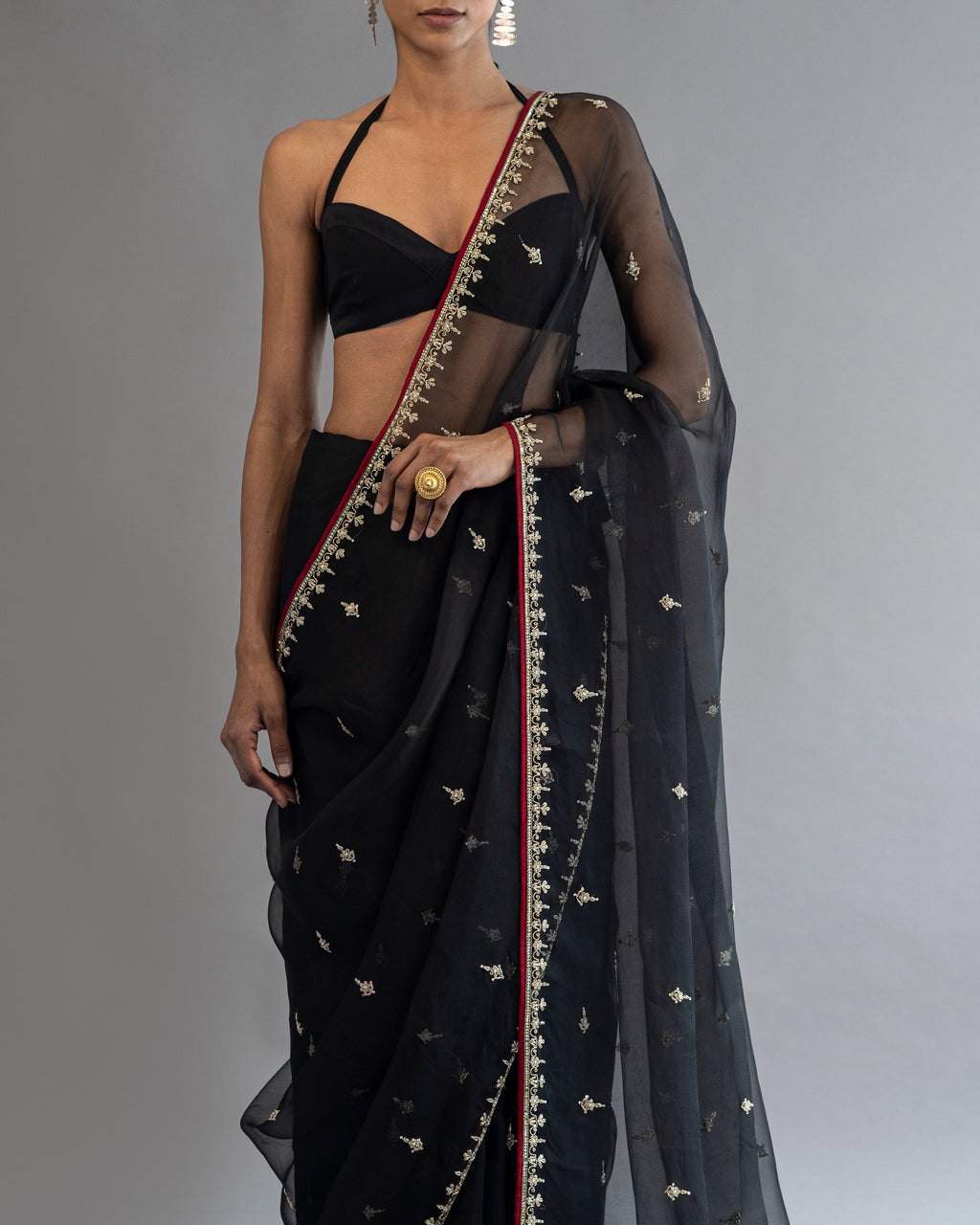 Obsidian Kora Saree