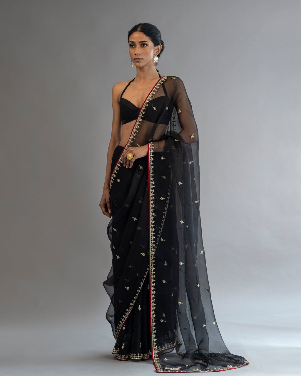 Obsidian Kora Saree