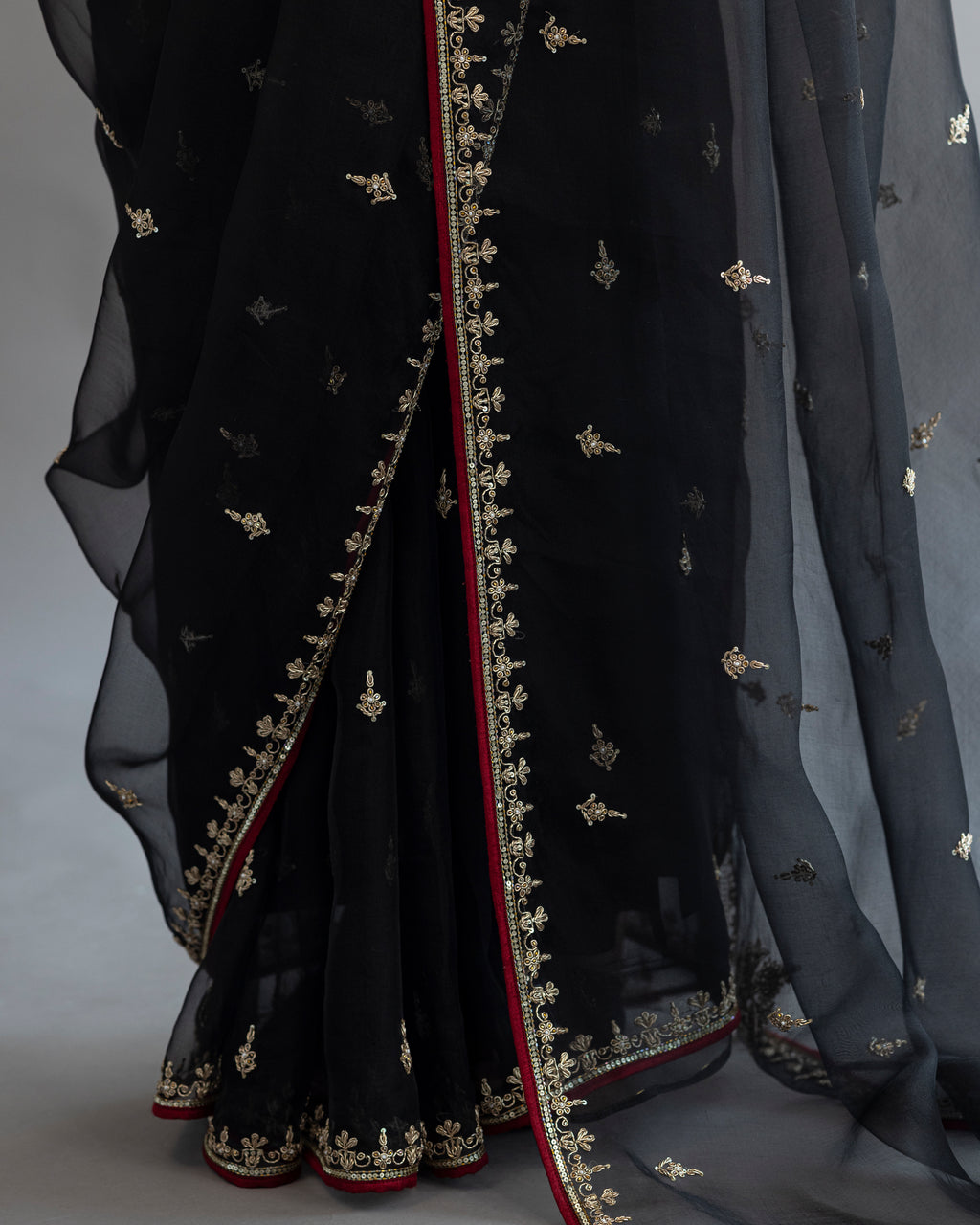 Obsidian Kora Saree