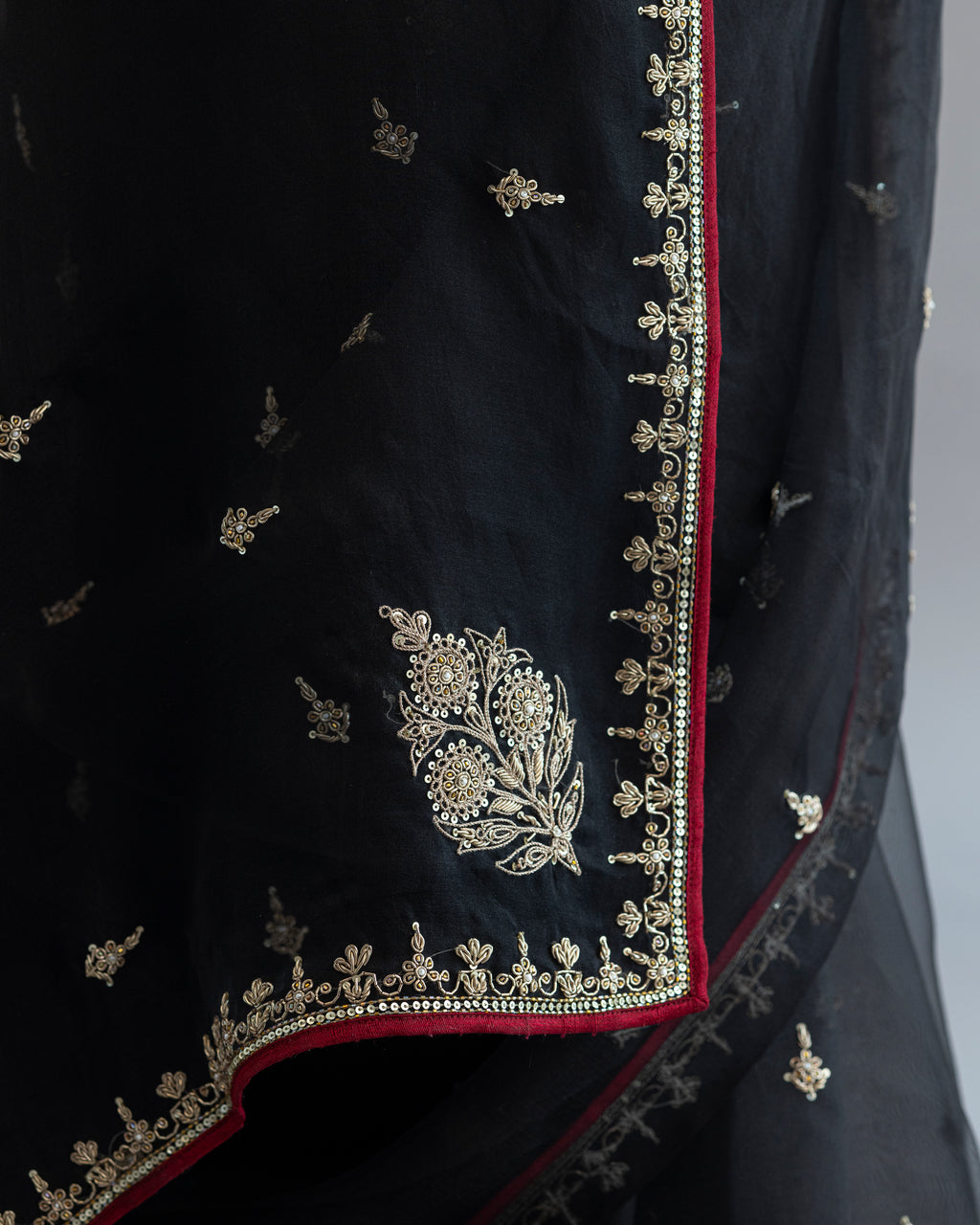 Obsidian Kora Saree