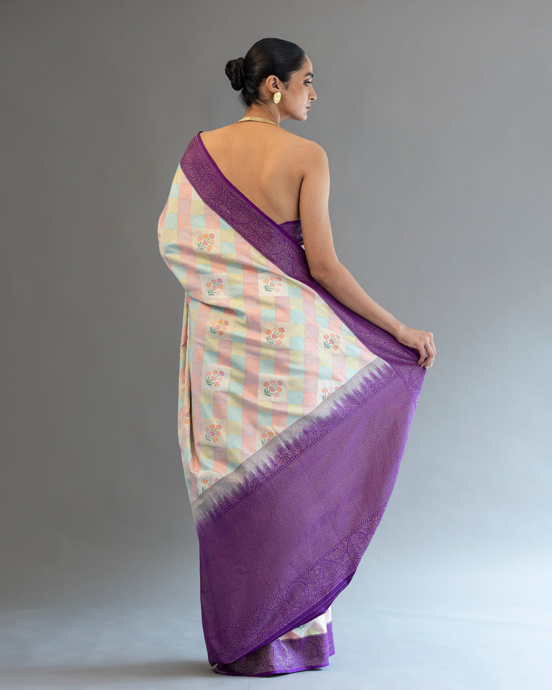 Jamdani Real Zari Saree Pure Silk