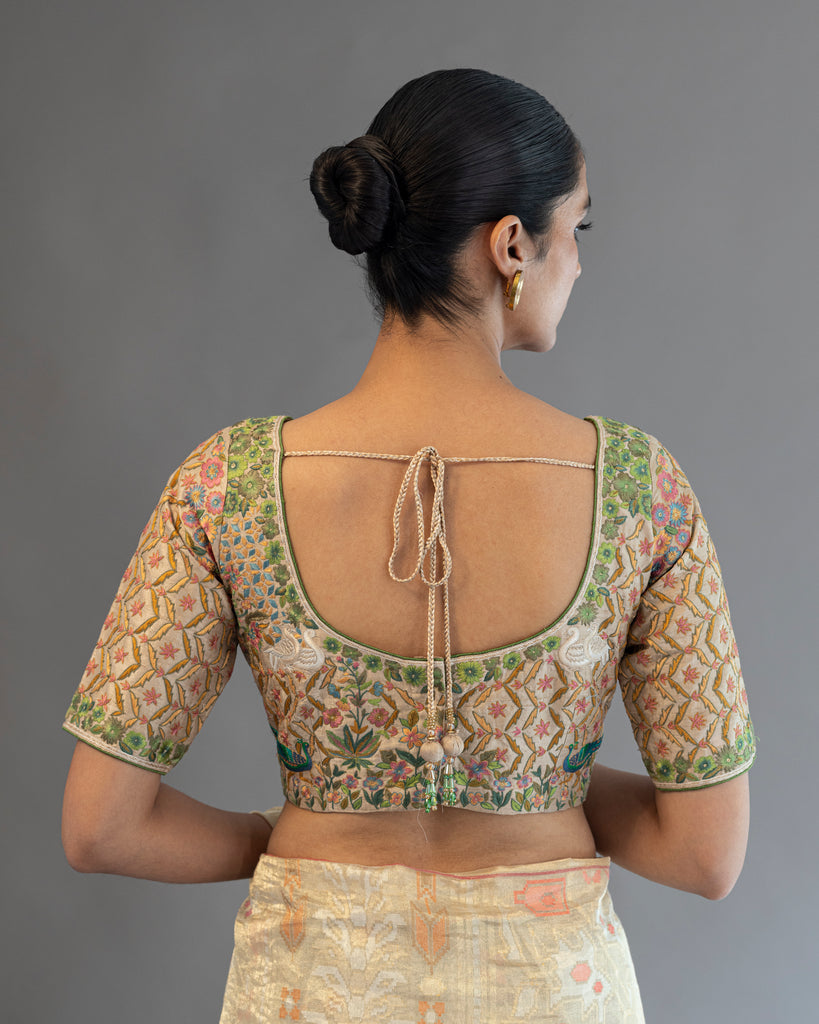 Hand Embroidered Blouse Silk
