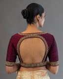 Hand Embroidered Blouse Pure Raw Silk