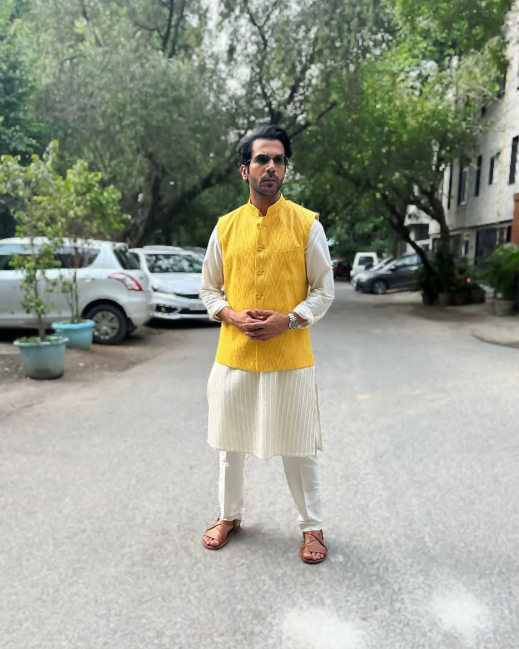 Silver Zari Cotton Kurta Set