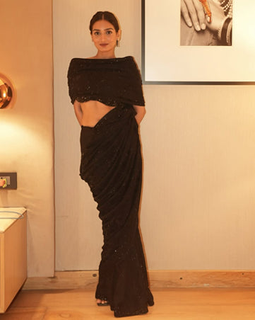 Swarovski Jamawar Saree