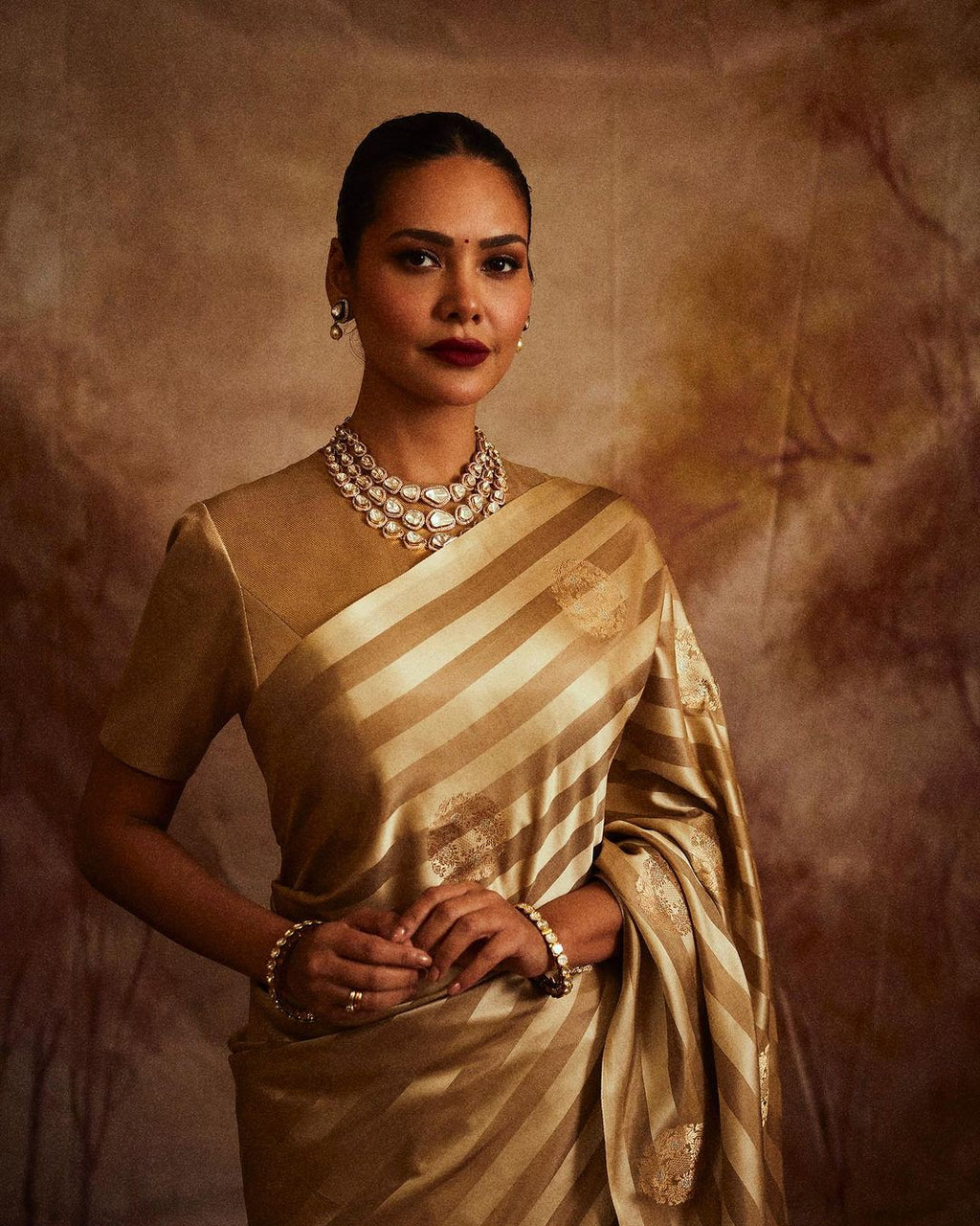 Satin Stripe Saree