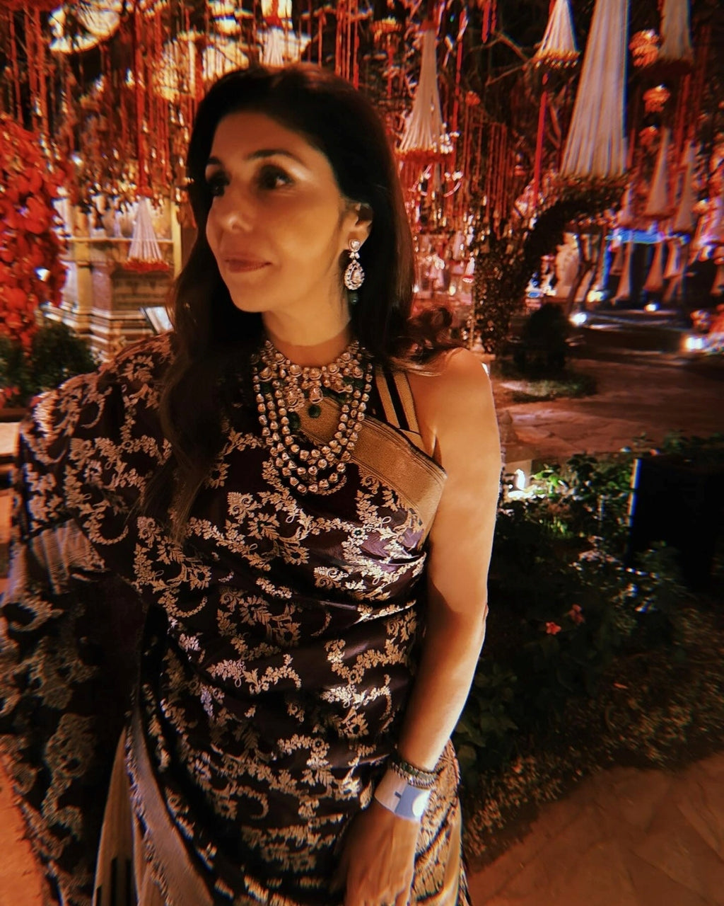 Jamiti Brown Pure Kora Lehenga