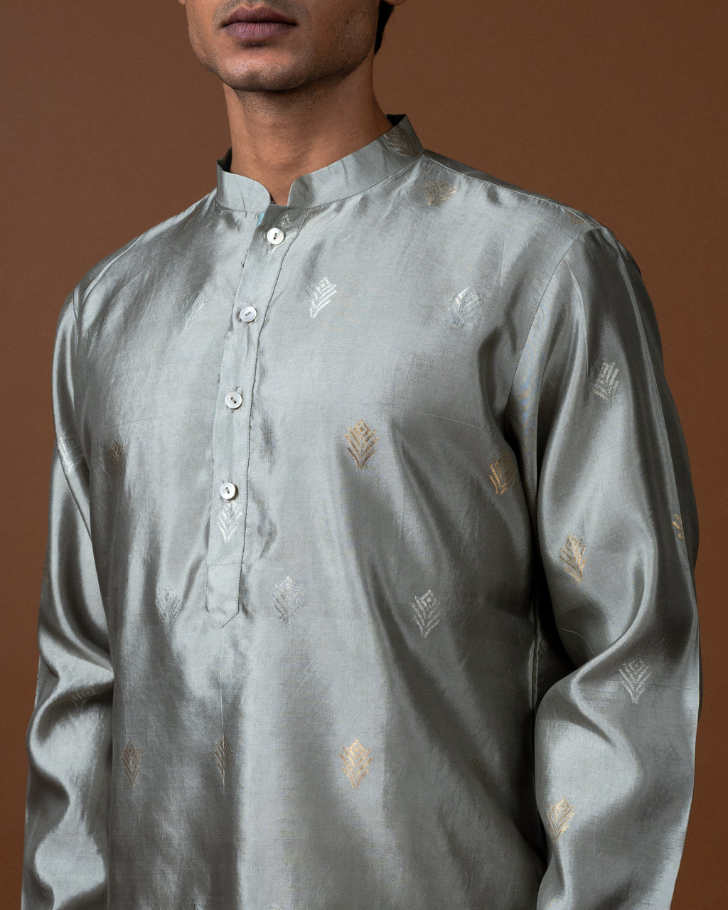 Ashen Silk Kurta Set