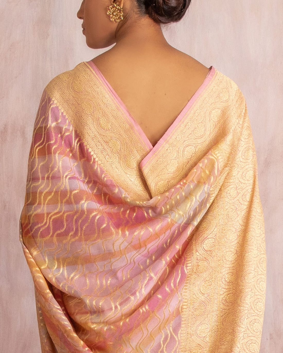 Nitya Zari Stripe Weave Saree Georgette