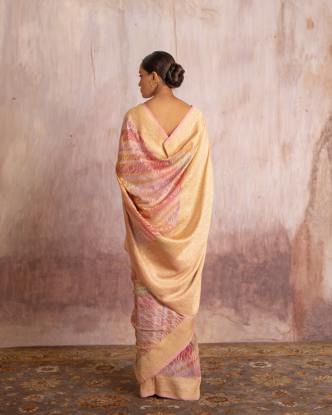 Nitya Zari Stripe Weave Saree Georgette