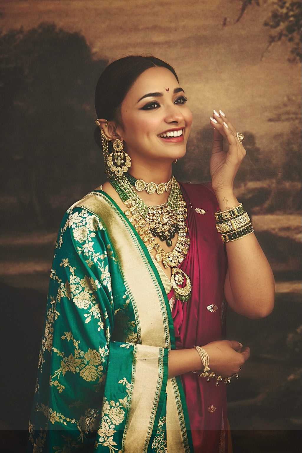 Kumkum Wine Saree