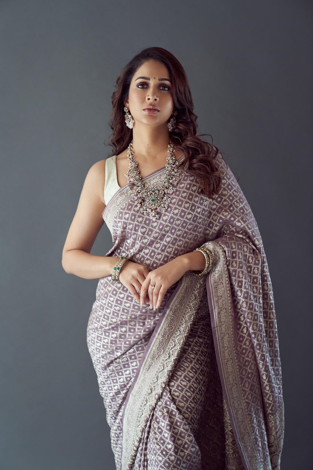 Pichwai Crape Georgette Saree