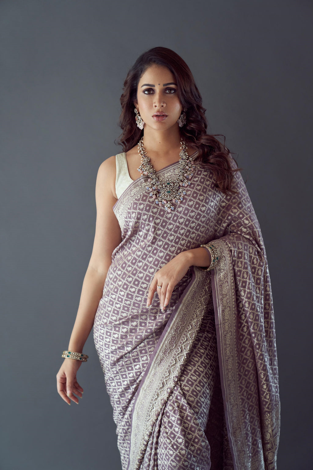 Pichwai Crape Georgette Saree