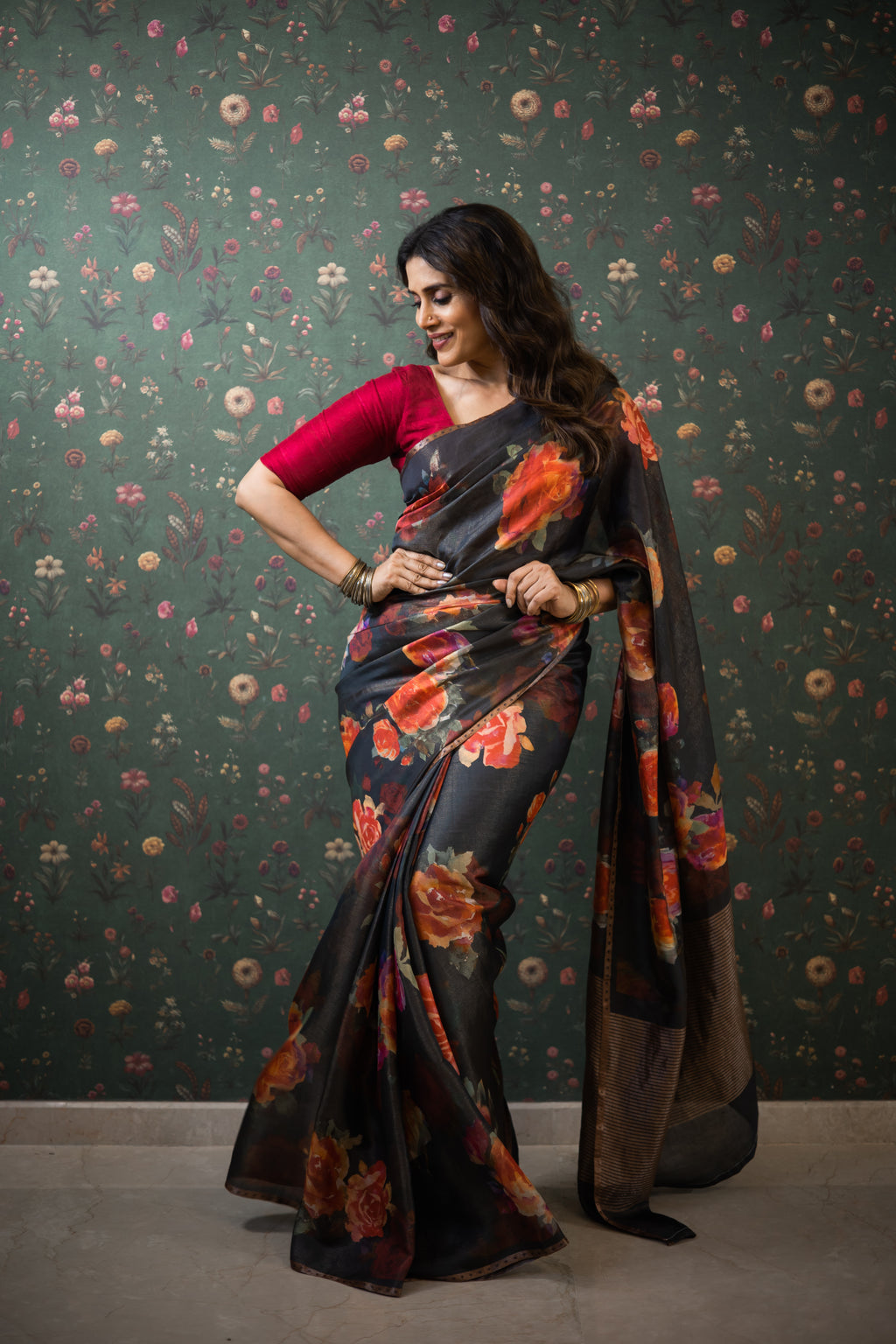 Digital Printed Tissue Saree