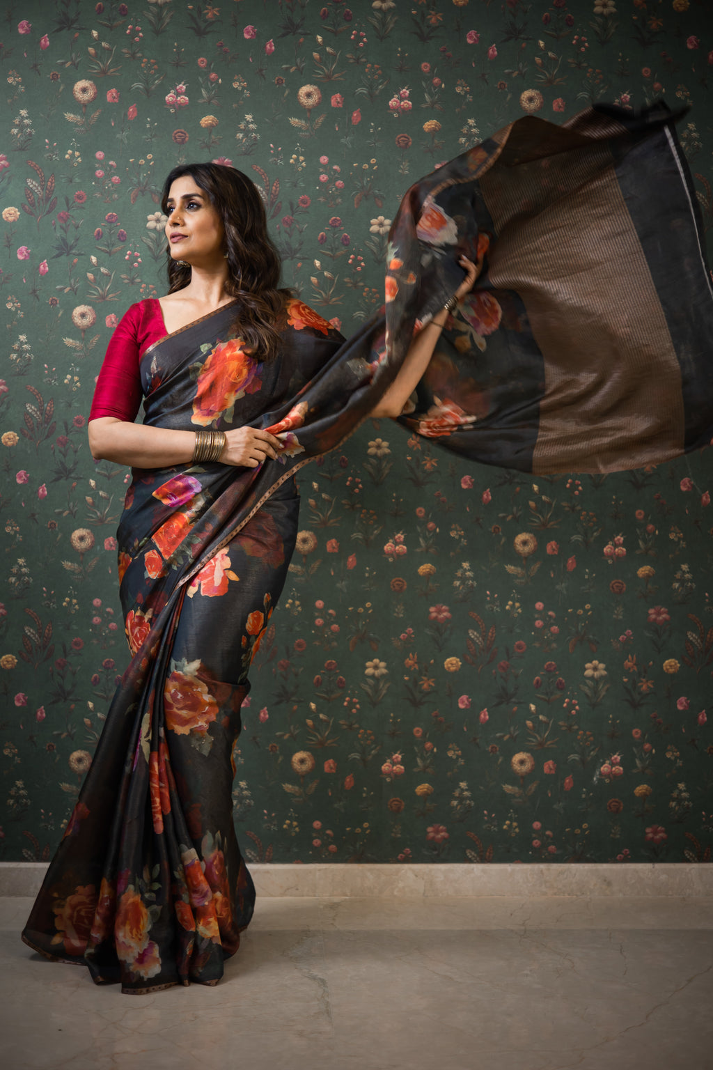 Digital Printed Tissue Saree