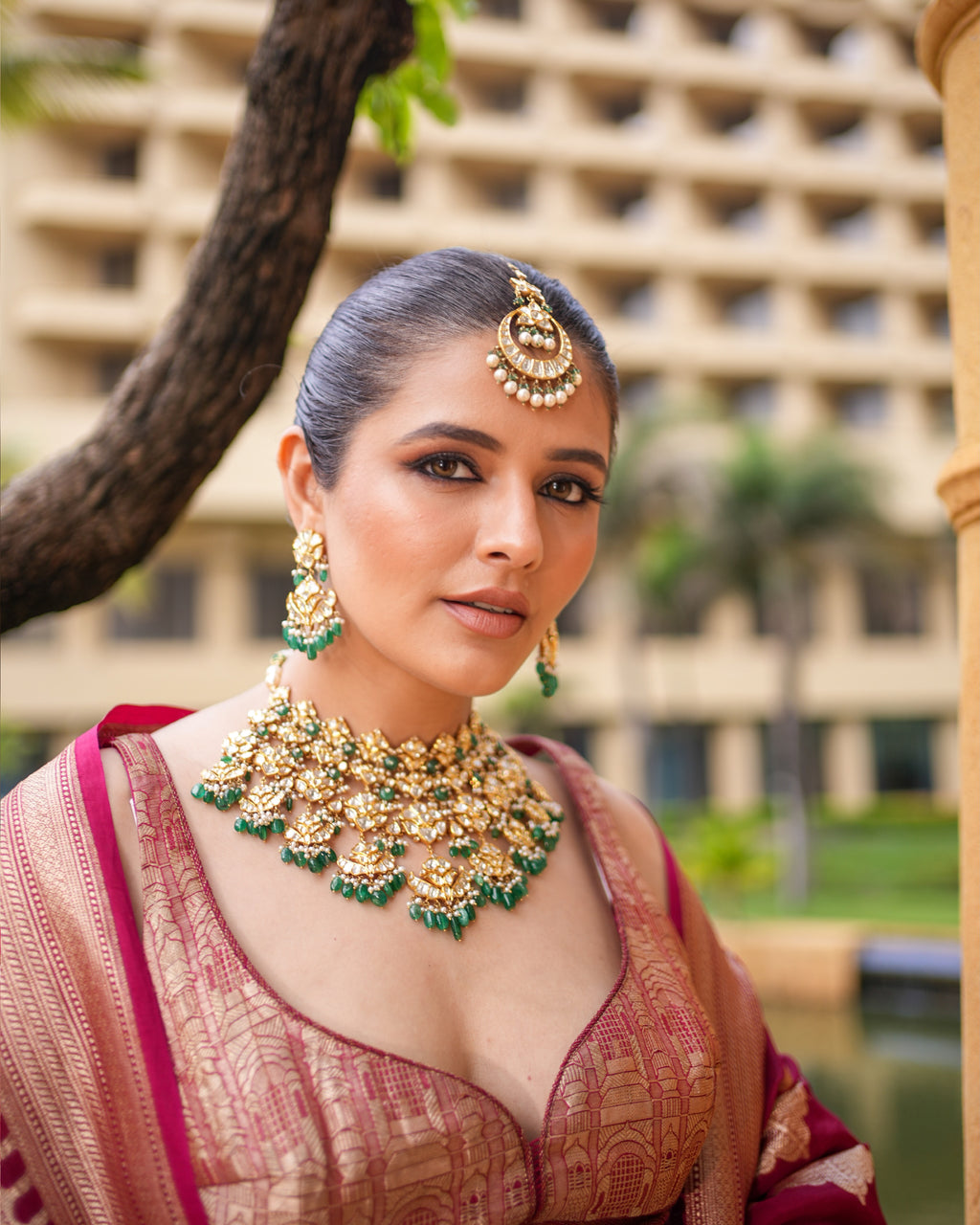 Garnet Glow Hawa Mahal Lehenga