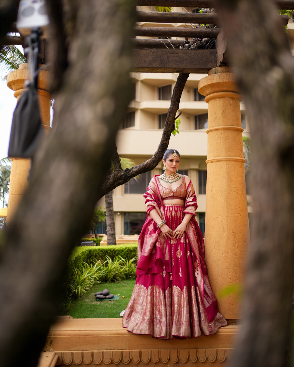 Garnet Glow Hawa Mahal Lehenga