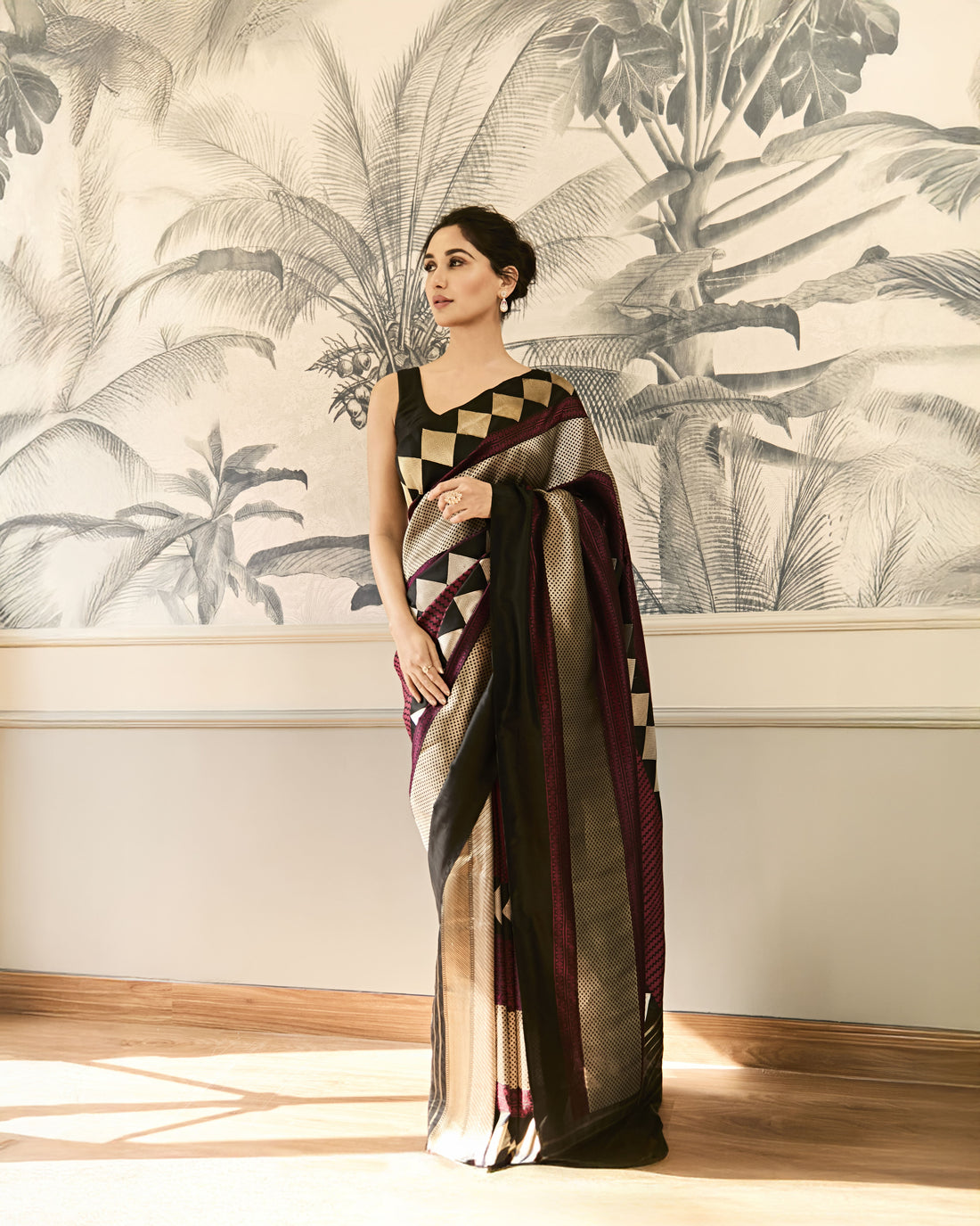 Woven Geometrical Silk Saree 'The Line'