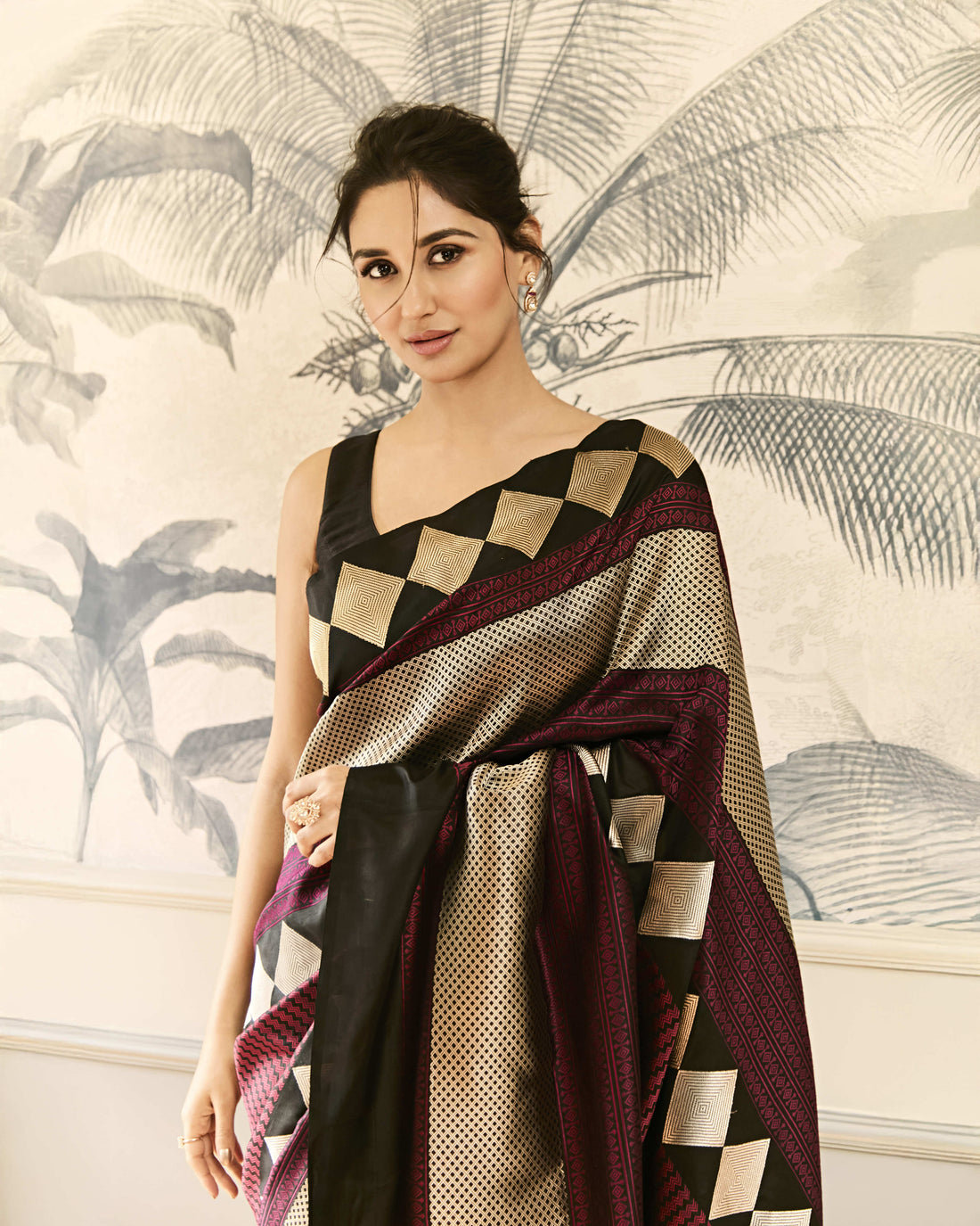 Woven Geometrical Silk Saree 'The Line'