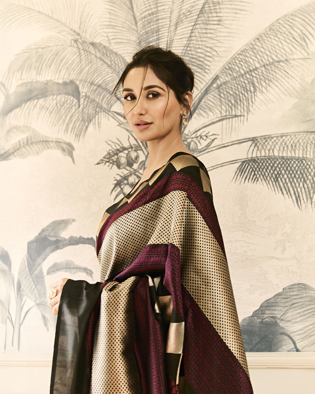Woven Geometrical Silk Saree 'The Line'