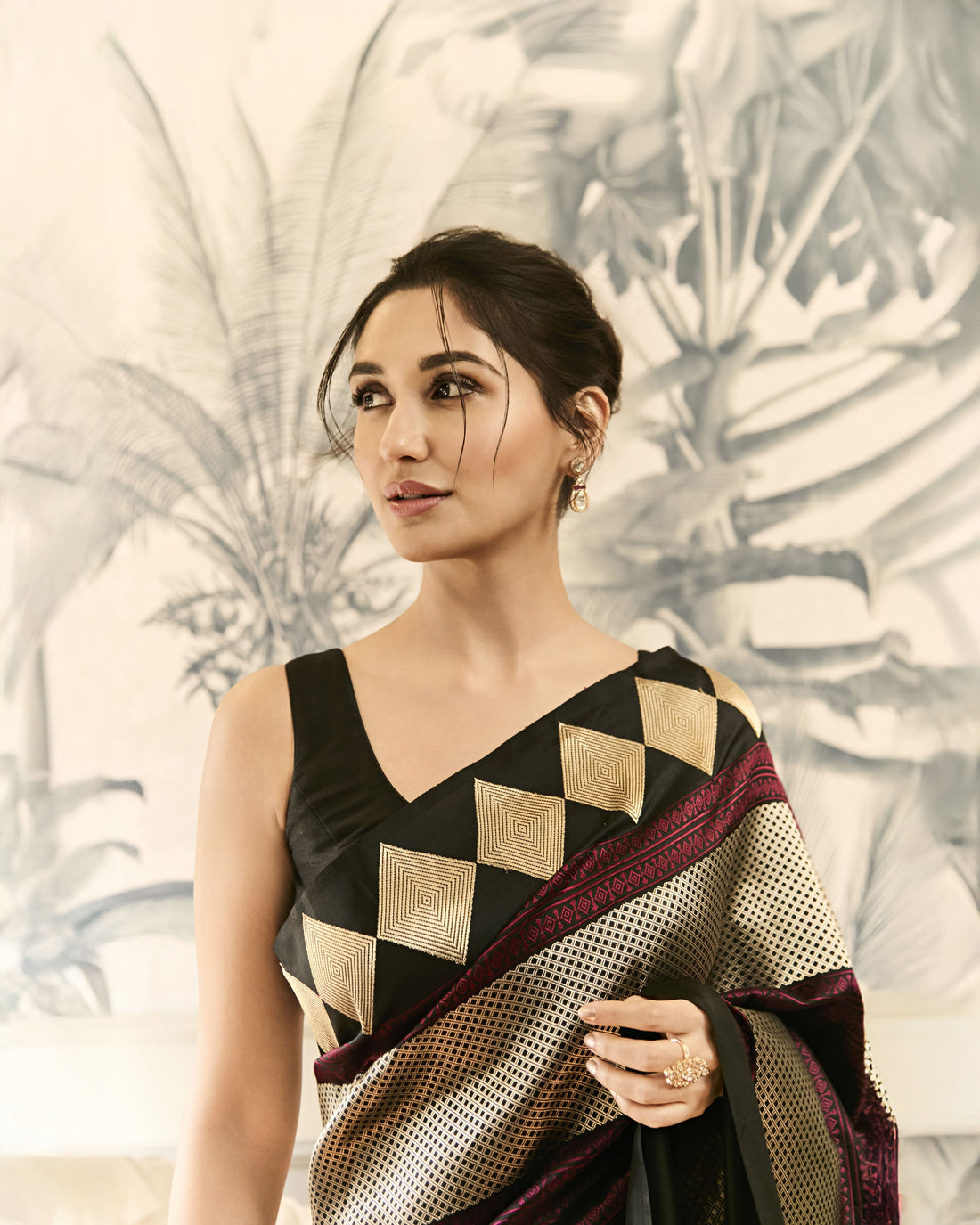 Woven Geometrical Silk Saree 'The Line'