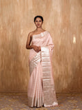 Silver Zari buti Saree Chiniya