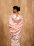 Silver Zari buti Saree Chiniya