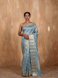 Silver Zari Buti Pattern chanderi Saree