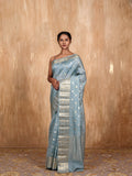 Silver Zari Buti Pattern chanderi Saree