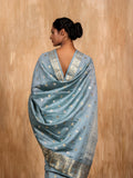 Silver Zari Buti Pattern chanderi Saree