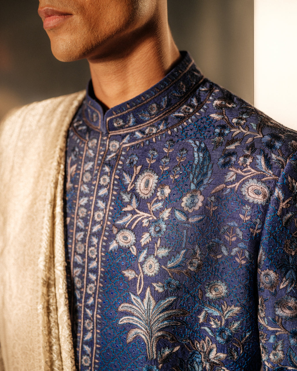Hand Embroidered Resham Sherwani Set