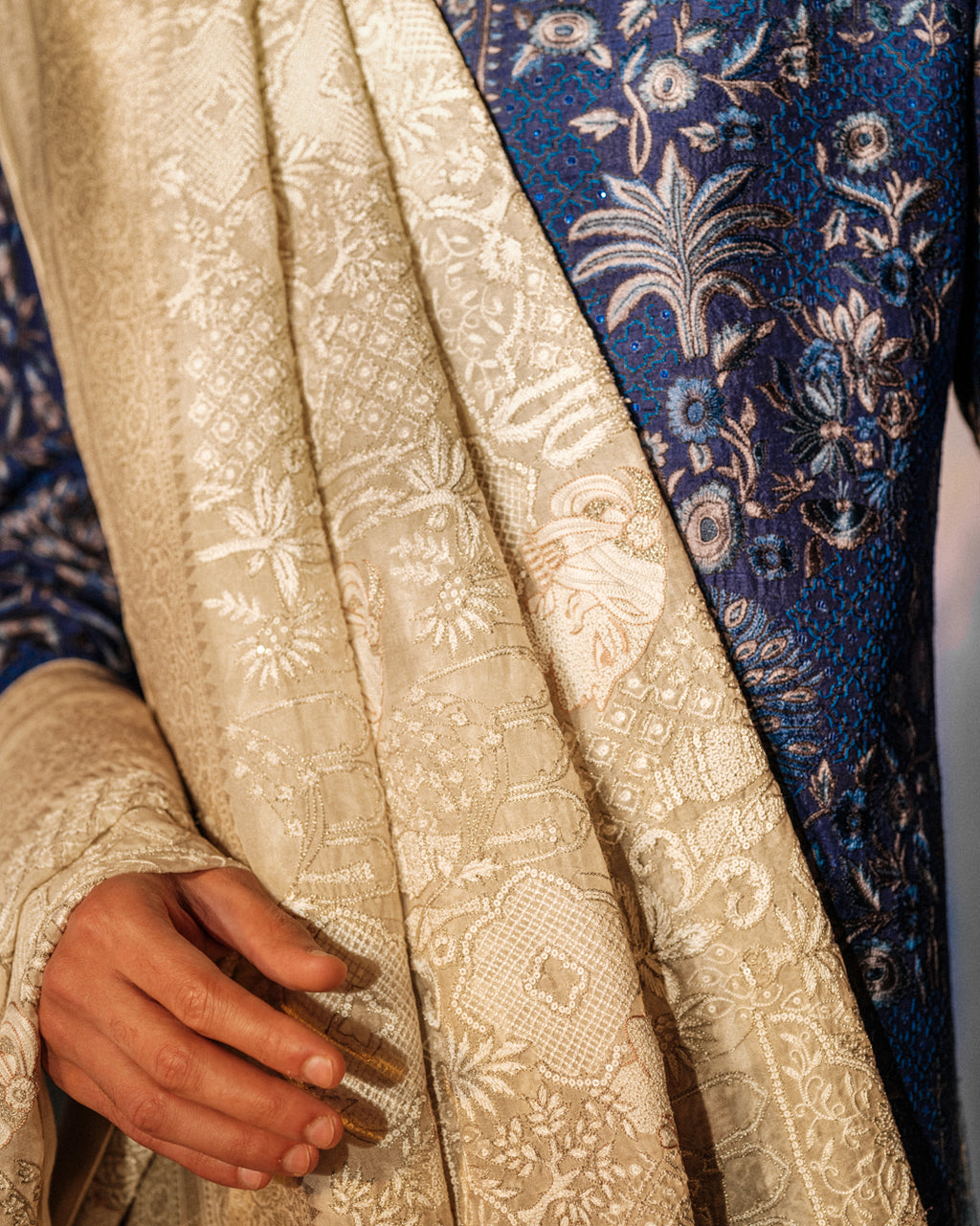 Hand Embroidered Resham Sherwani Set