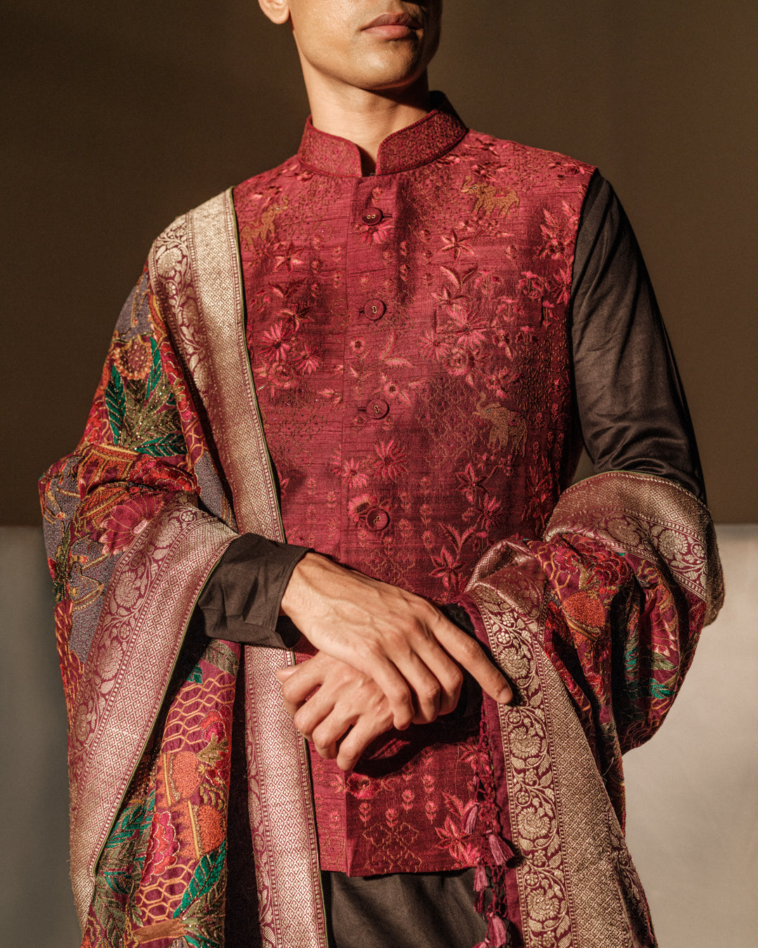 Hand Embroidered Resham Bundi