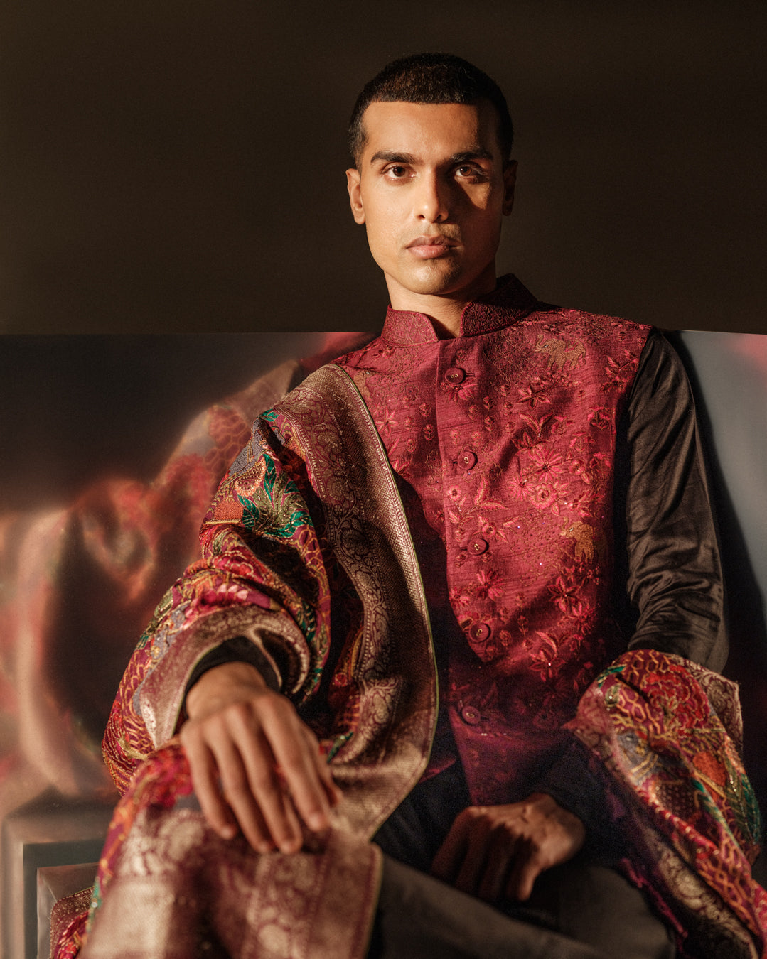 Hand Embroidered Resham Bundi