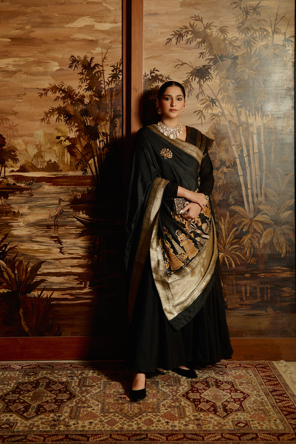 Midnight Pichwai Dupatta