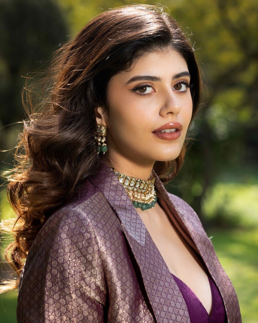Amethyst Lehenga Featuring Intricate Mughal motifs