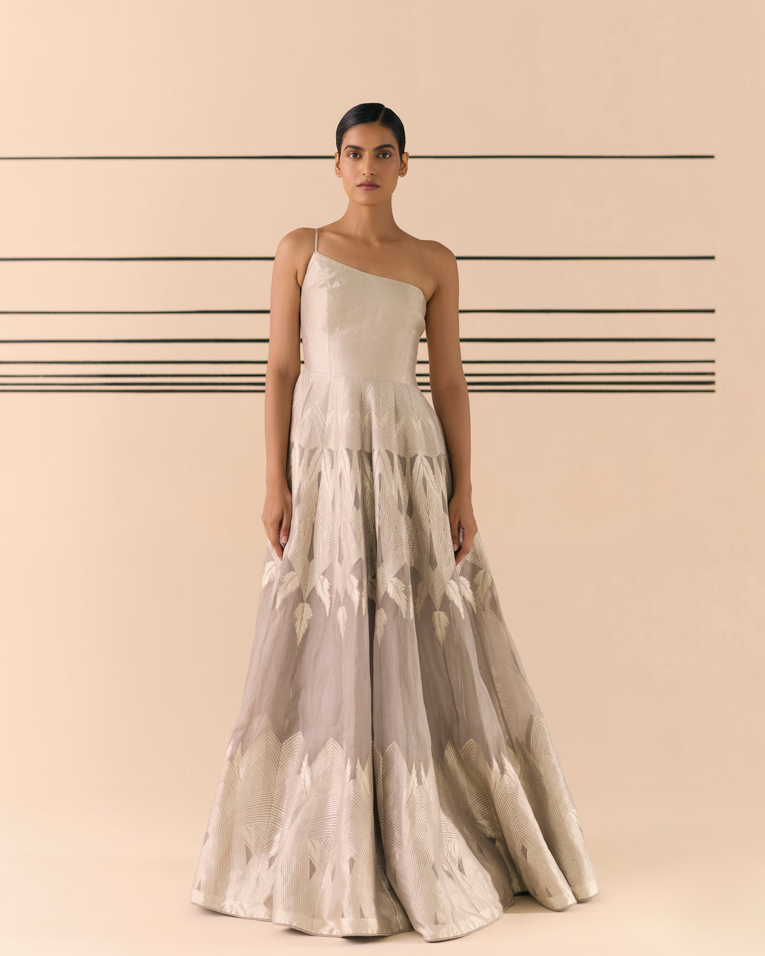 Woven Geometrical Lehenga 'The Line'