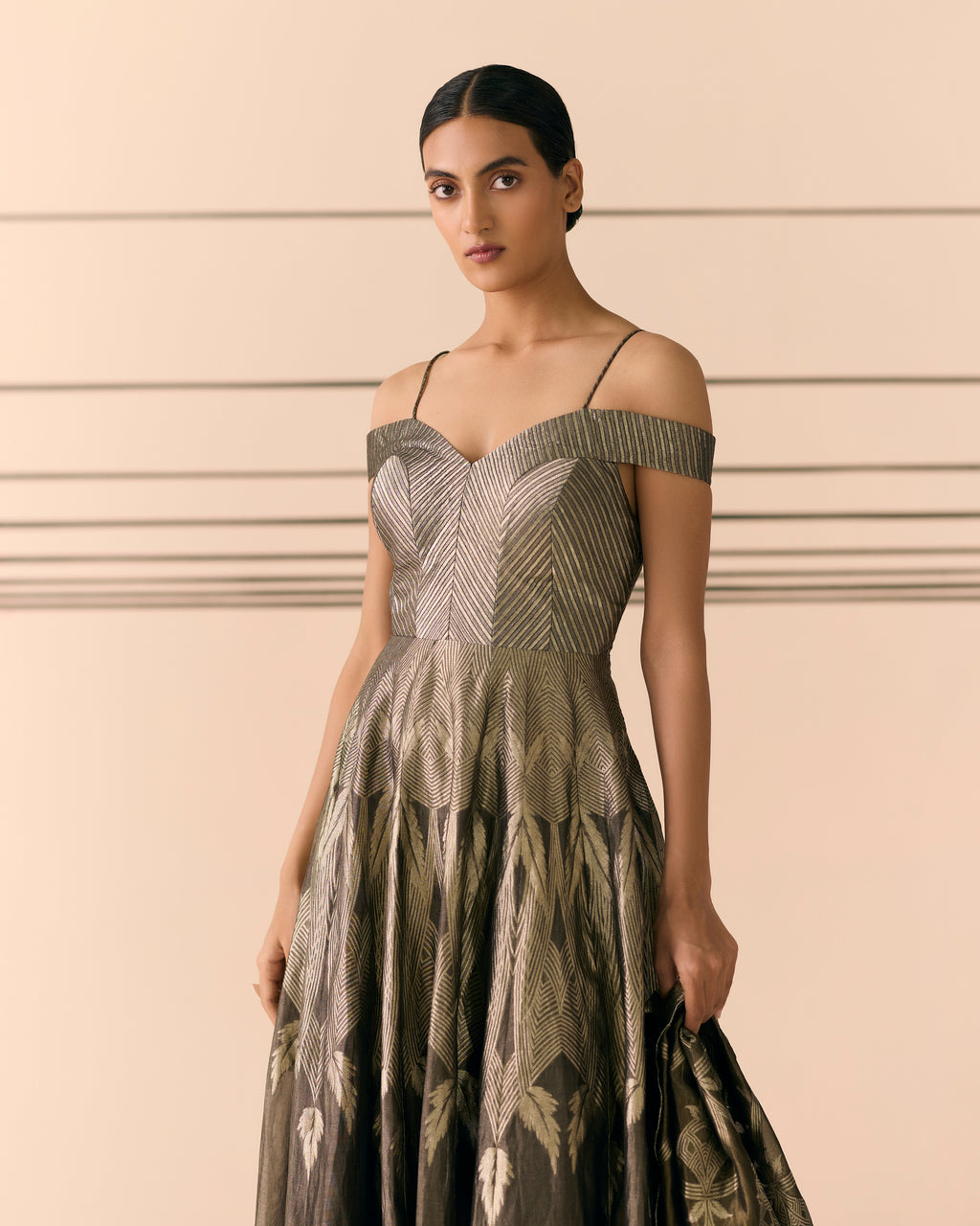 Midnight Grace Black Woven Cocktail Dress 'The Line'