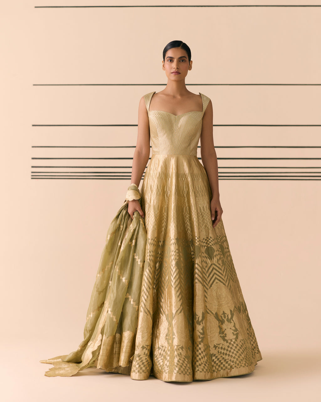 Gilded Woven Cocktail Dress