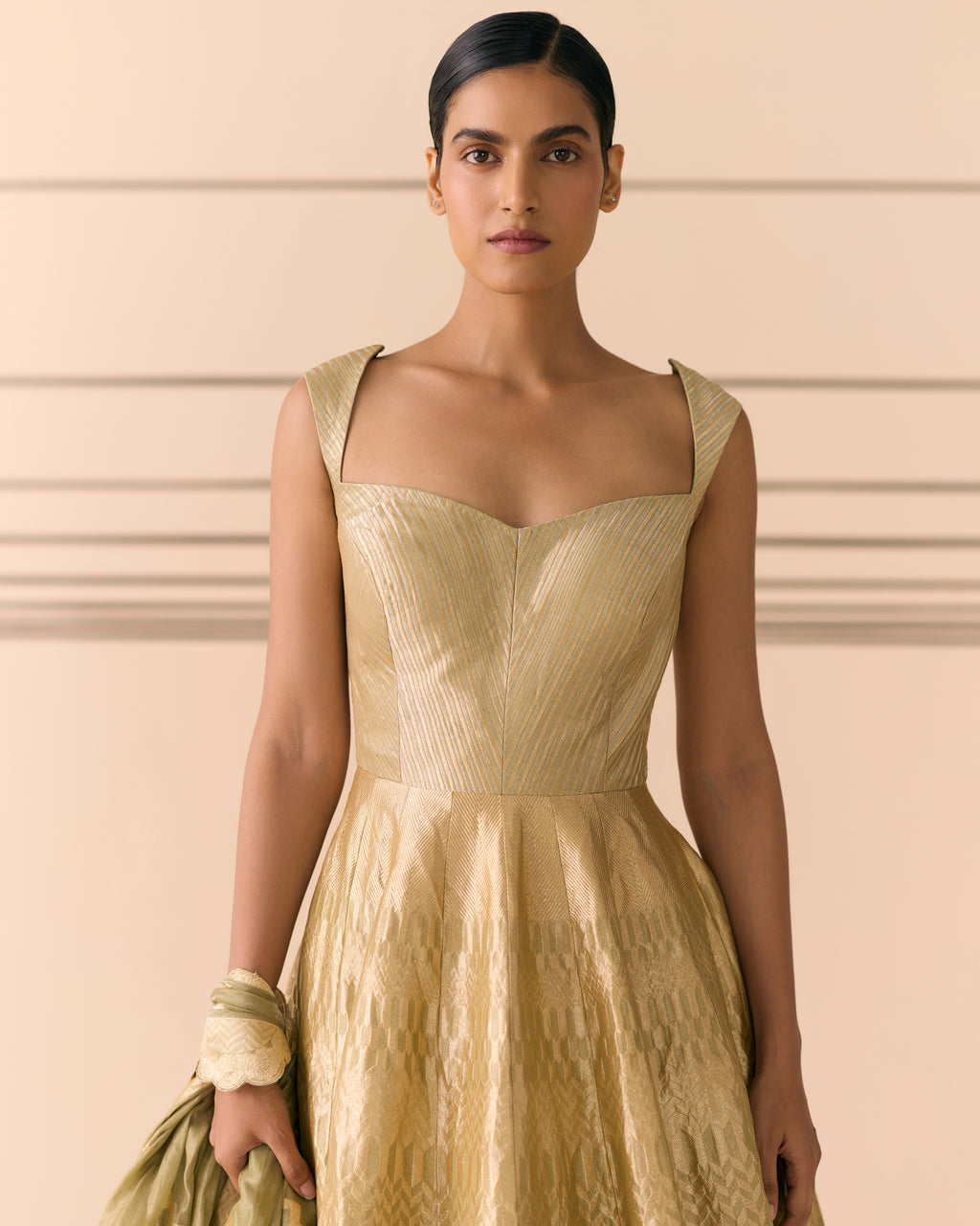 Gilded Woven Cocktail Dress