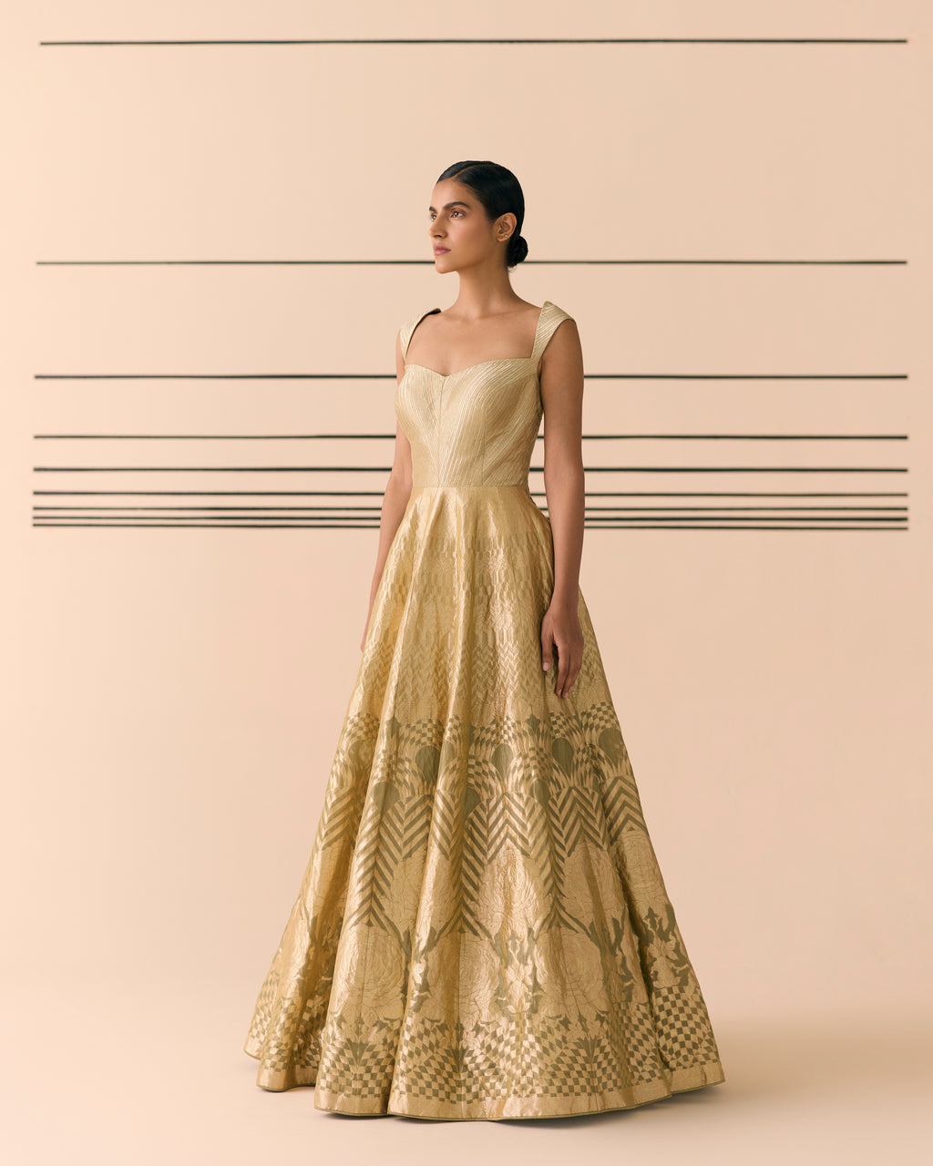 Gilded Woven Cocktail Dress
