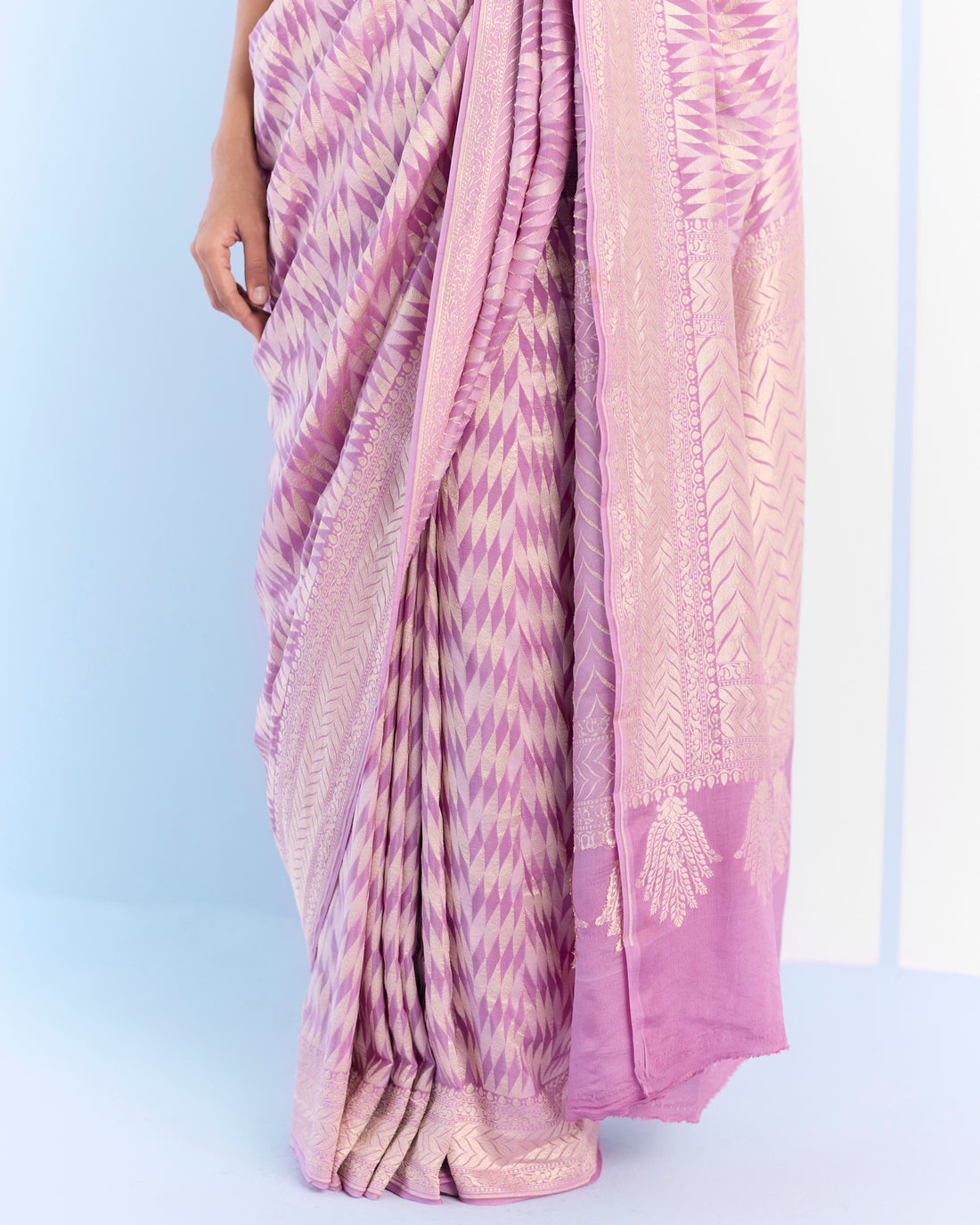 Mauve Geometrical Saree 'The Line'
