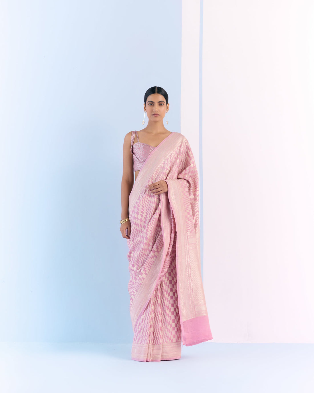 Blush Geometrical Saree 'The Line'