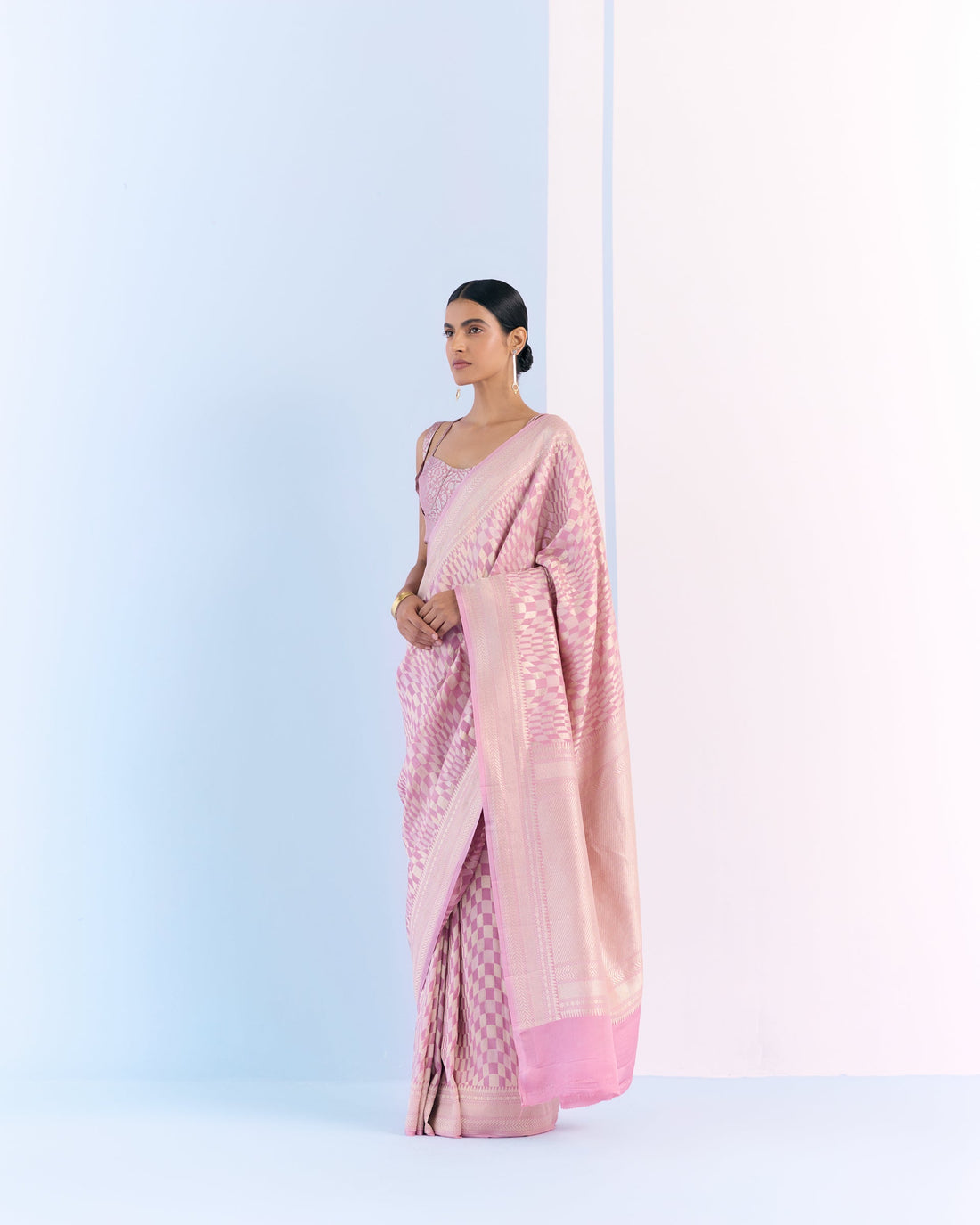 Blush Geometrical Saree 'The Line'