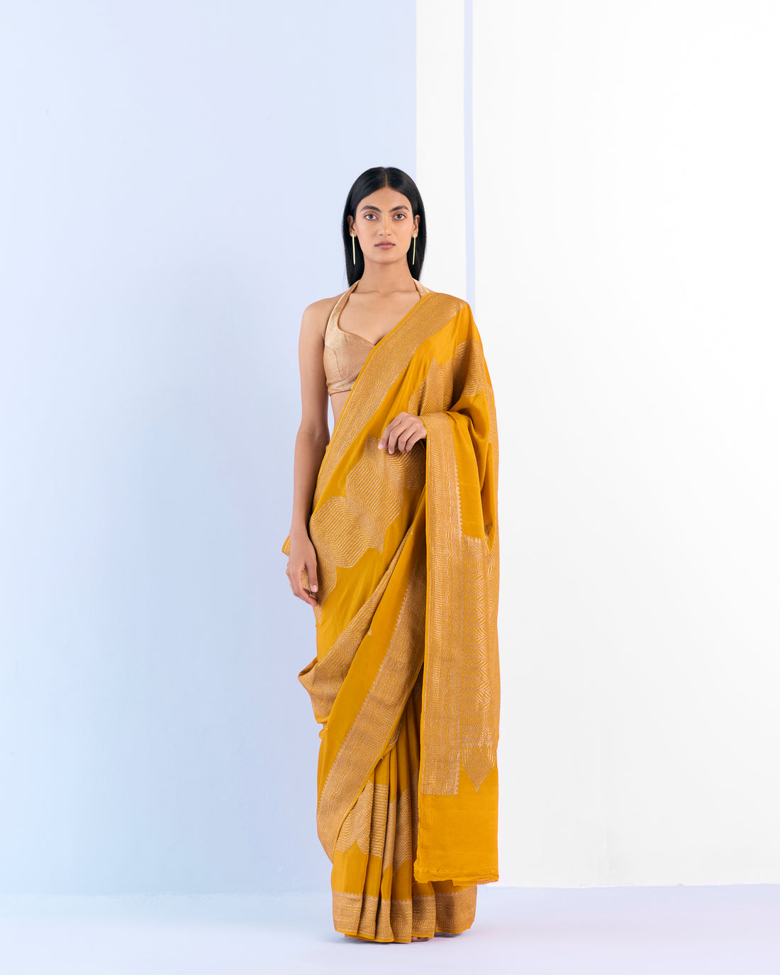 Honey Geometrical Saree 'The Line'