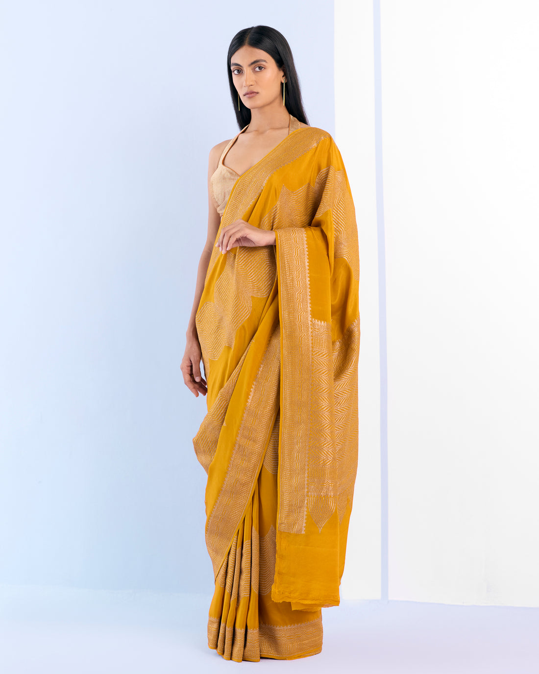 Honey Geometrical Saree 'The Line'